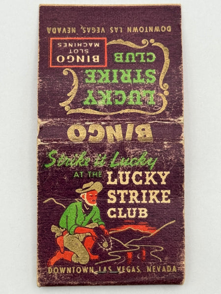 "Lucky Strike Club" Las Vegas, NV Vintage Feature Matchbook