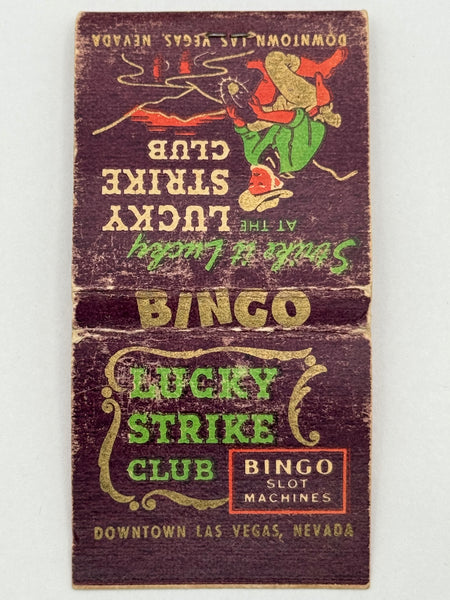 "Lucky Strike Club" Las Vegas, NV Vintage Feature Matchbook