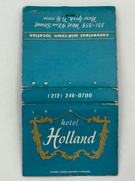 "Hotel Holland" NYC, NY Vintage Feature Matchbook
