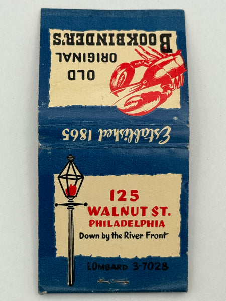 "Old Original Bookbinder" Phila, PA Vintage Feature Matchbook