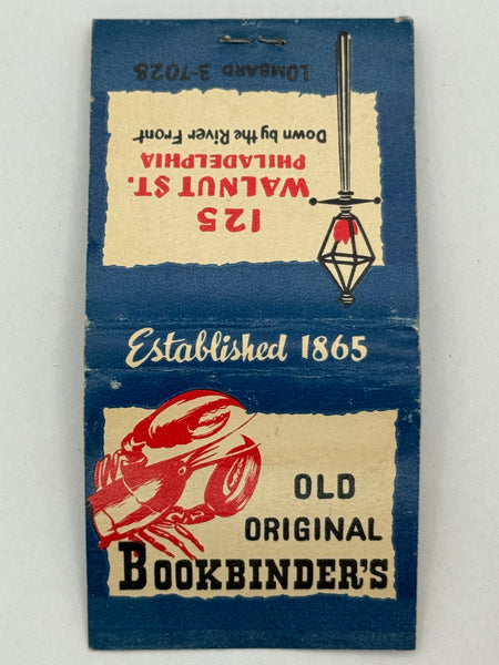 "Old Original Bookbinder" Phila, PA Vintage Feature Matchbook