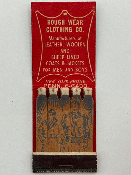 "Rough Wear Clothing Co" Middletown, PA Vintage Feature Matchbook