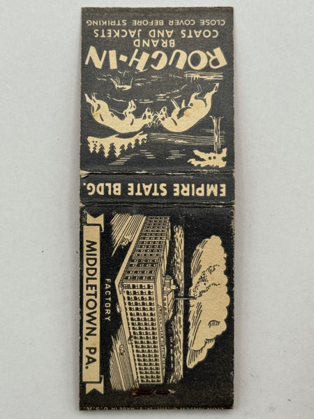 "Rough Wear Clothing Co" Middletown, PA Vintage Feature Matchbook