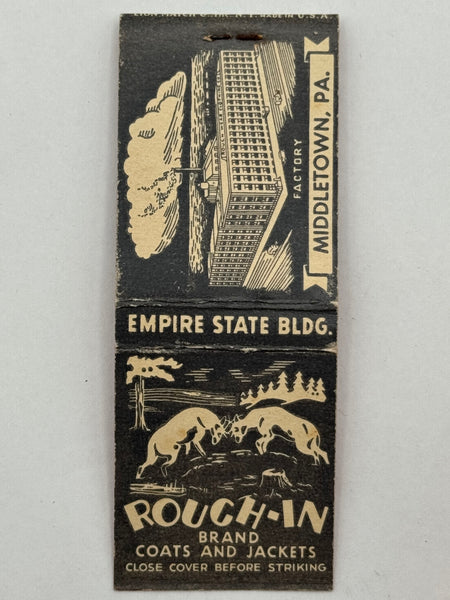 "Rough Wear Clothing Co" Middletown, PA Vintage Feature Matchbook