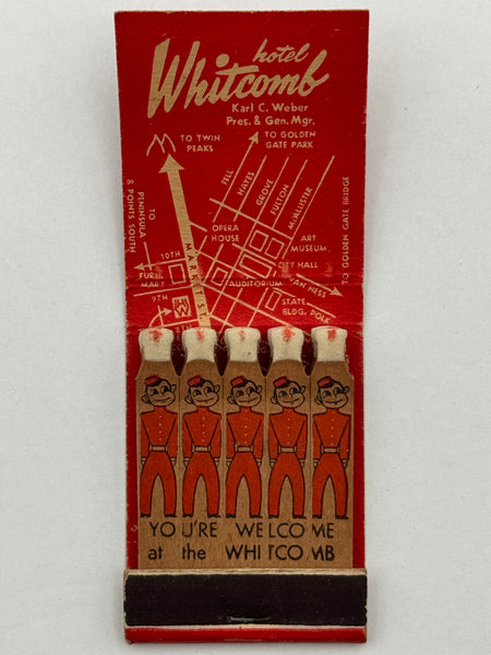 "Hotel Whitcomb" San Francisco, CA Vintage Feature Matchbook
