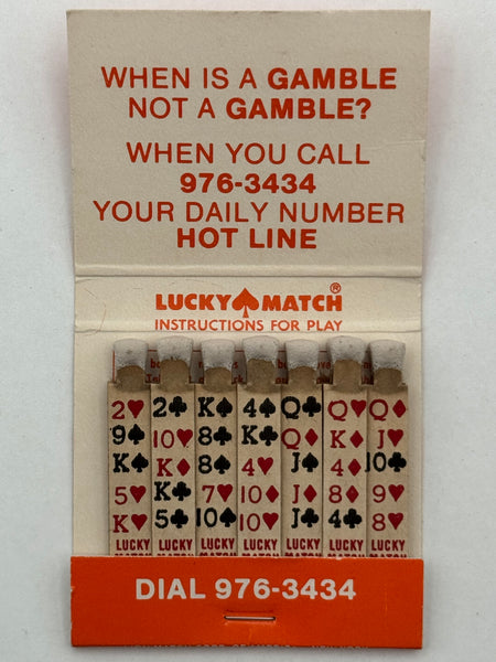 "Official Daily Numbers" New York, NY Vintage Feature Matchbook, Lucky Match