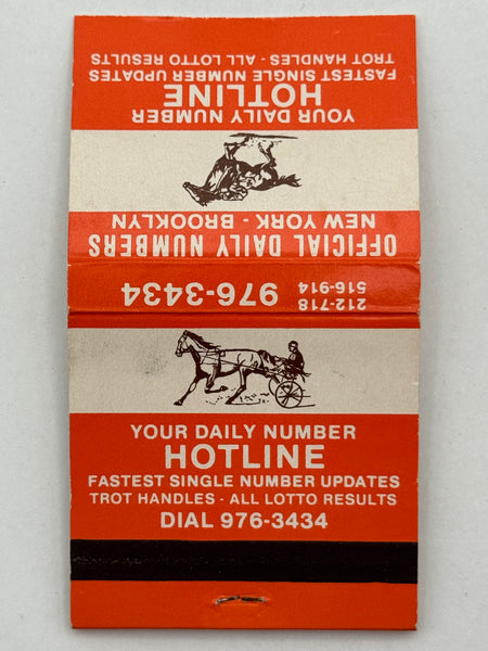 "Official Daily Numbers" New York, NY Vintage Feature Matchbook, Lucky Match