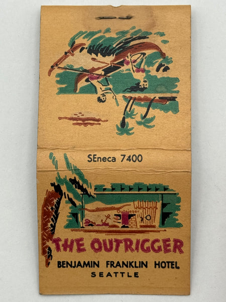 "The Outrigger / Benjamin Franklin Hotel" Vintage Feature Matchbook