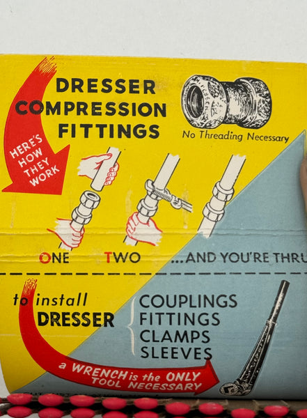 "Dresser Couplings / Dresser Manufacturing Division" Vintage Feature Matchbook