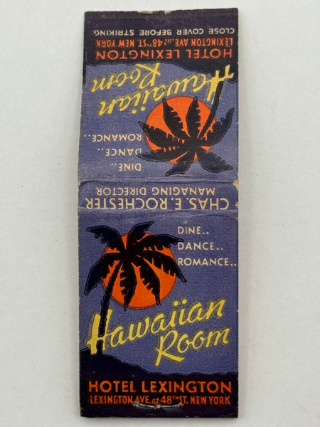 "Hawaiian Room / Hotel Lexington" Vintage Feature Matchbook