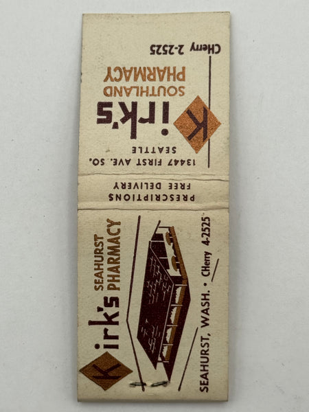 "Kirk’s Southland Pharmacy" Vintage Feature Matchbook