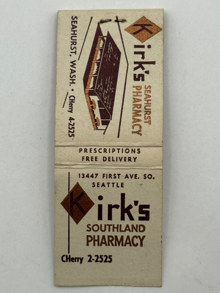 "Kirk’s Southland Pharmacy" Vintage Feature Matchbook