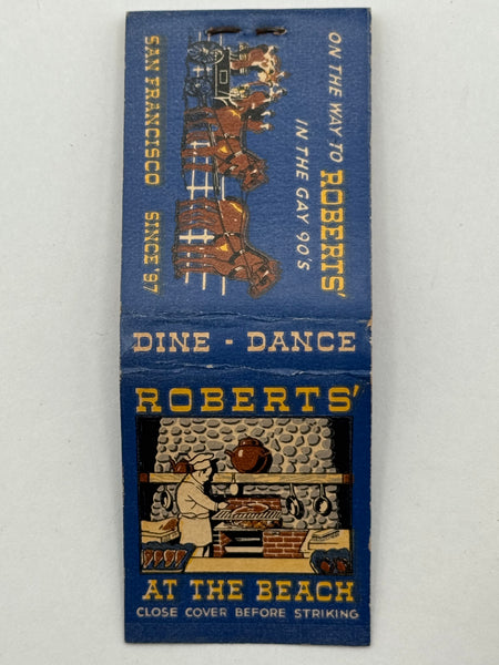 "Roberts’ At The Beach" Vintage Feature Matchbook
