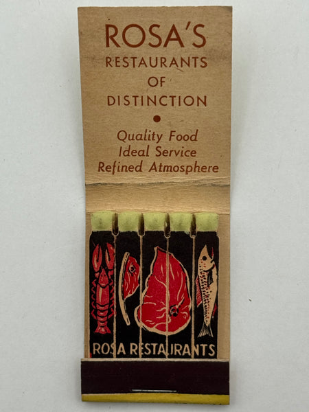 "Rosa’s Restaurant" Vintage Feature Matchbook