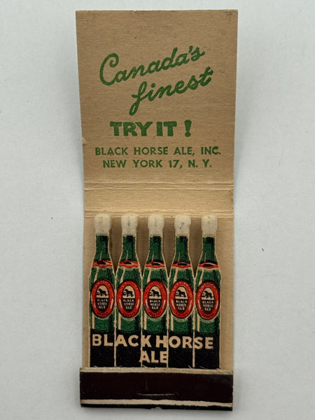 "Black Horse Ale" Vintage Feature Matchbook