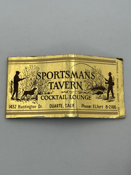 "Sportsmans Tavern" Duarte, CA Vintage Feature Matchbook w/ a Full-Length Cover!