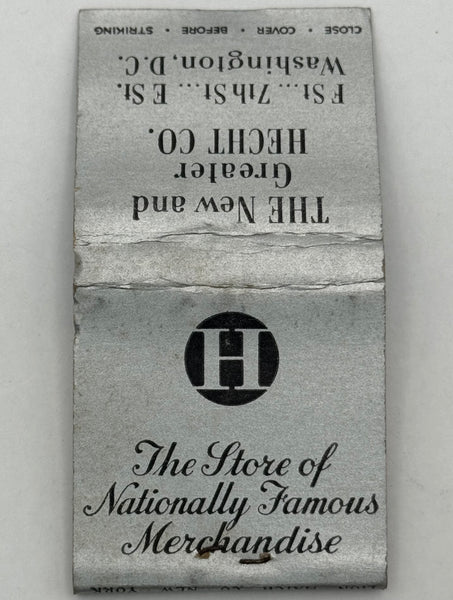 "The Hecht Co." Washington, DC Vintage Feature Matchbook with a Pop-Up Display!