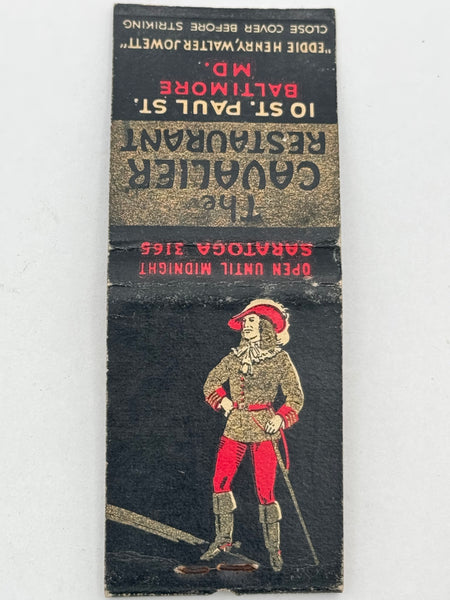 "The Cavalier Restaurant" Baltimore, MD Vintage Feature Matchbook
