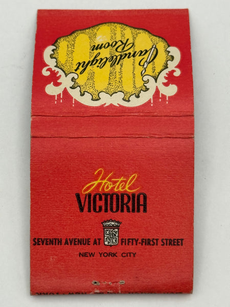 "Hotel Victoria" NYC, NY Vintage Feature Matchbook
