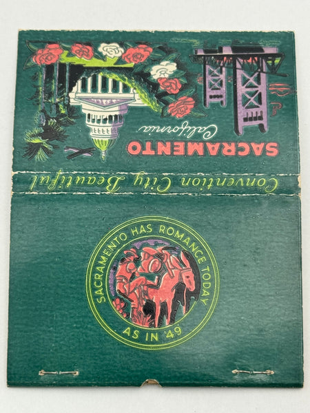 "Sacramento California" Vintage Feature Matchbook