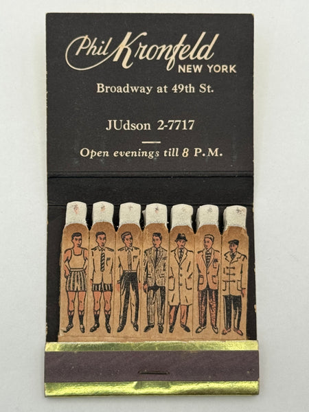 "Phil Kronfeld" NYC, NY Vintage Feature Matchbook