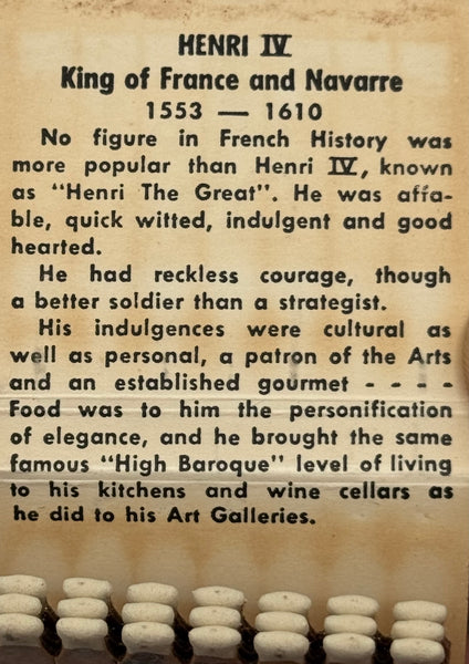 "Château Henry IV" Vintage Feature Matchbook