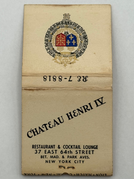 "Château Henry IV" Vintage Feature Matchbook