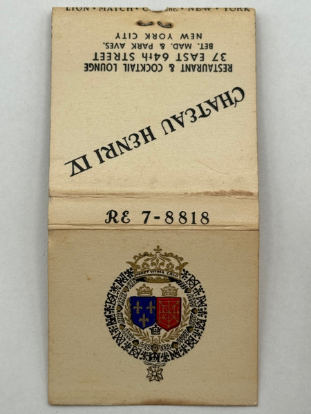 "Château Henry IV" Vintage Feature Matchbook