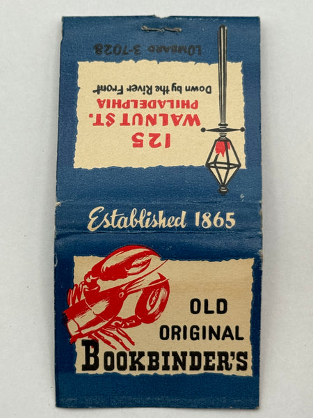 "Old Original Bookbinder’s" Phila, PA Vintage Feature Matchbook