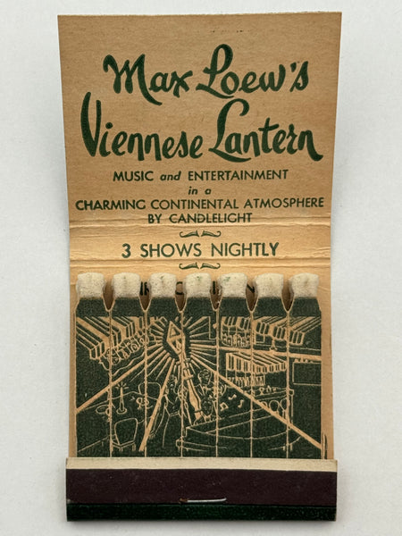 "Max Loew’s Viennese Lantern" Vintage Feature Matchbook