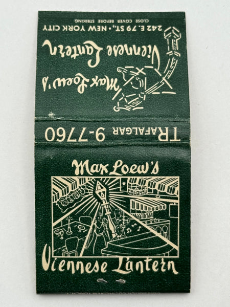 "Max Loew’s Viennese Lantern" Vintage Feature Matchbook