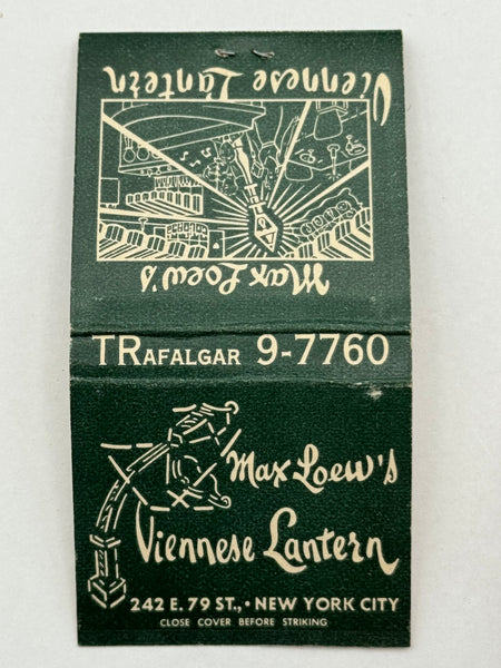 "Max Loew’s Viennese Lantern" Vintage Feature Matchbook