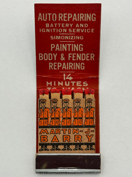 "Martin J Barry" Vintage Feature Matchbook