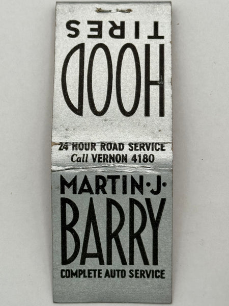 "Martin J Barry" Vintage Feature Matchbook