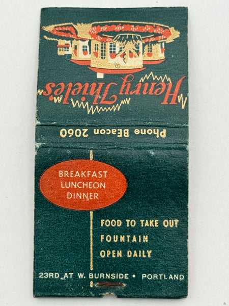 "Henry Thiele’s" Vintage Feature Matchbook