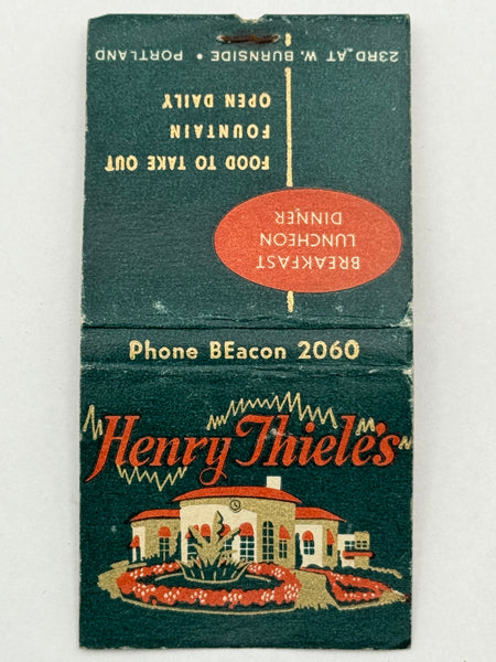 "Henry Thiele’s" Vintage Feature Matchbook