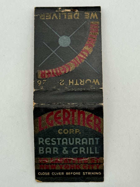 "L. Gertner" Vintage Feature Matchbook