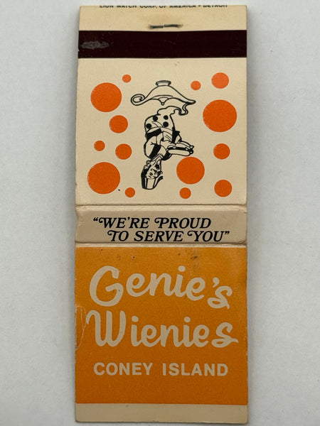 "Genie’s Wienies" Coney Island, NY Vintage Feature Matchbook