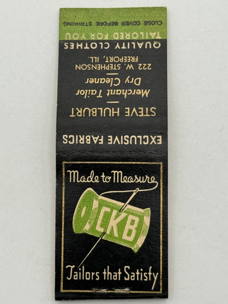 "Steve Hulburt / CBK" Freeport, IL Vintage Feature Matchbook