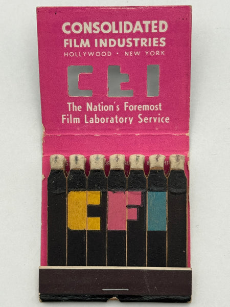 "Consolidated Film Industries" Hollywood, CA Vintage Feature Matchbook with a Knot-Hole Cover!