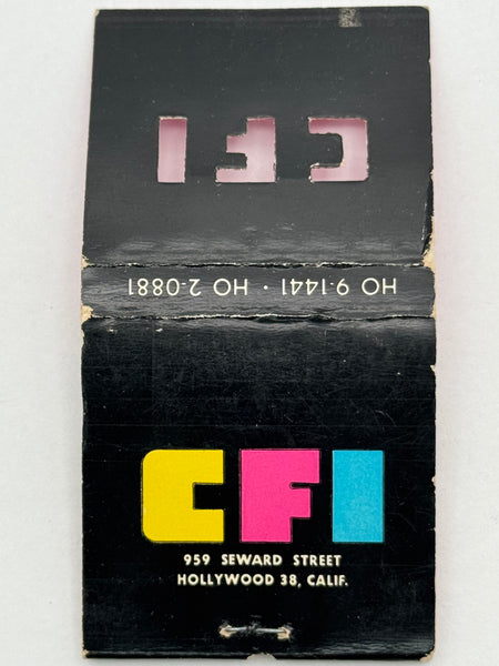 "Consolidated Film Industries" Hollywood, CA Vintage Feature Matchbook with a Knot-Hole Cover!