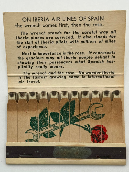 "Iberia Air Lines of Spain" Vintage Feature Matchbook