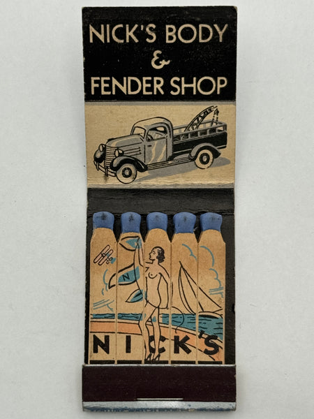 "Nick’s Body & Fender Shop" Phila, PA Vintage Feature Matchbook