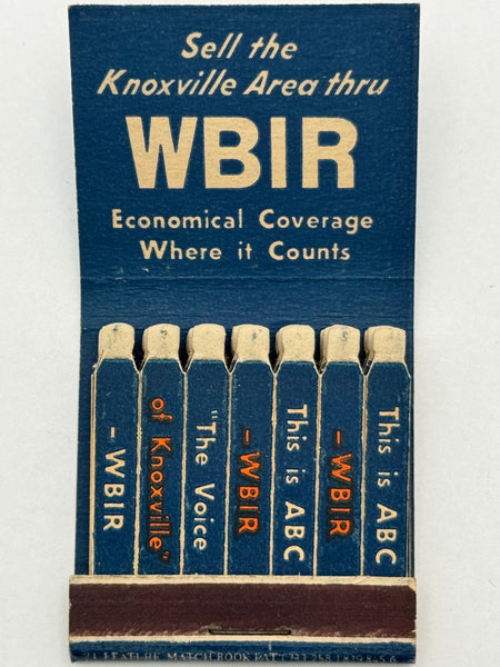 "WBIR" Vintage Feature Matchbook