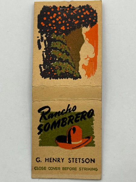 "Rancho Sombrero" Vintage Feature Matchbook