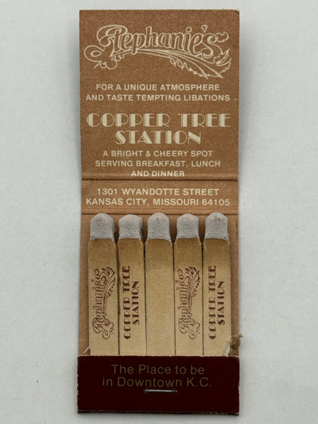 "City Center / Stephanie’s / Copper Tree Station" Vintage Feature Matchbook