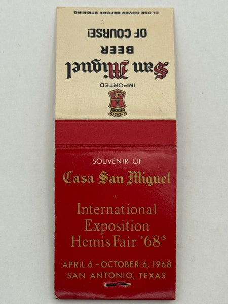 "San Miguel Beer / Casa San Miguel" Vintage Feature Matchbook