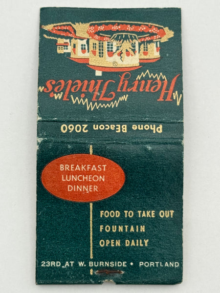 "Henry Thiele’s" Vintage Feature Matchbook