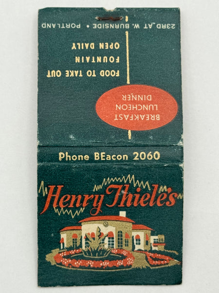 "Henry Thiele’s" Vintage Feature Matchbook