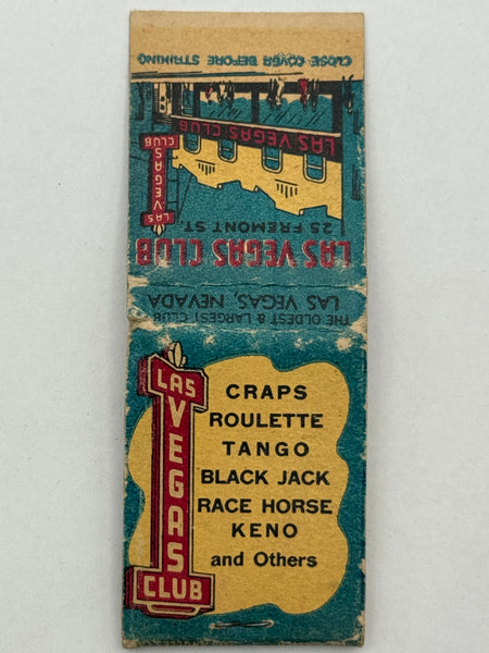 "Las Vegas Club" Vintage Feature Matchbook